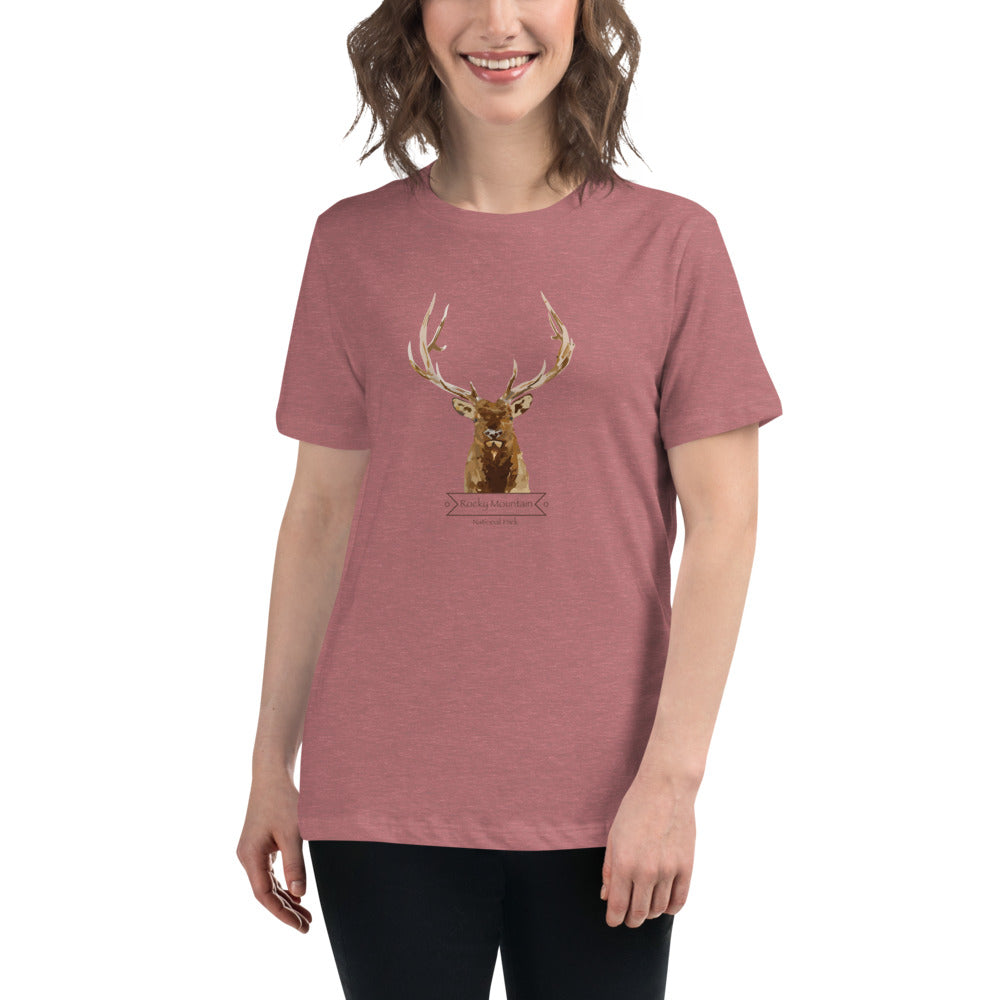 Women's Relaxed Elk Rocky Mountain National Park T-Shirt