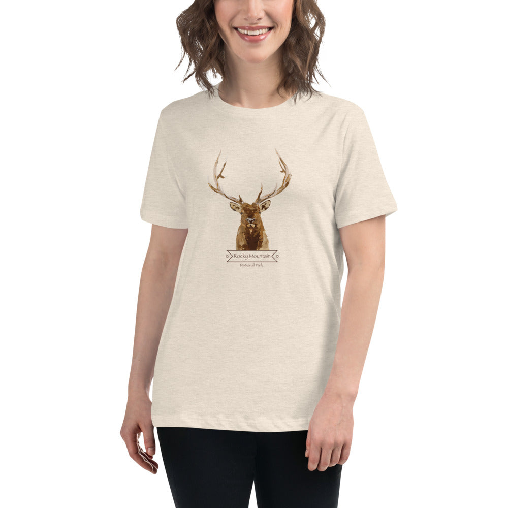 Women's Relaxed Elk Rocky Mountain National Park T-Shirt