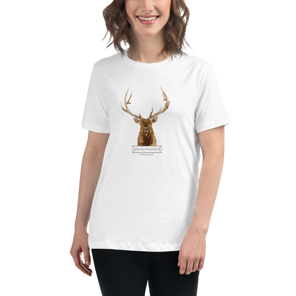 Women's Relaxed Elk Rocky Mountain National Park T-Shirt